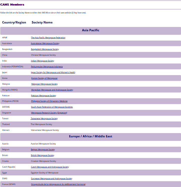 Menopause Health Care Providers